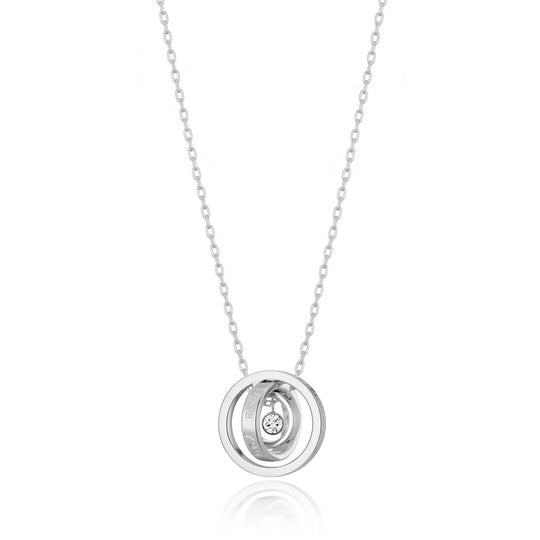 Silver Plated Always My Mother Quote Necklace Created with Zircondia® Crystals - Philip Jones Jewellery