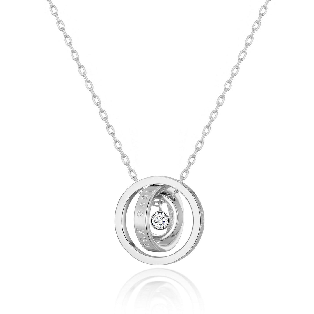 Silver Plated Always My Mother Quote Necklace Created with Zircondia® Crystals - Philip Jones Jewellery