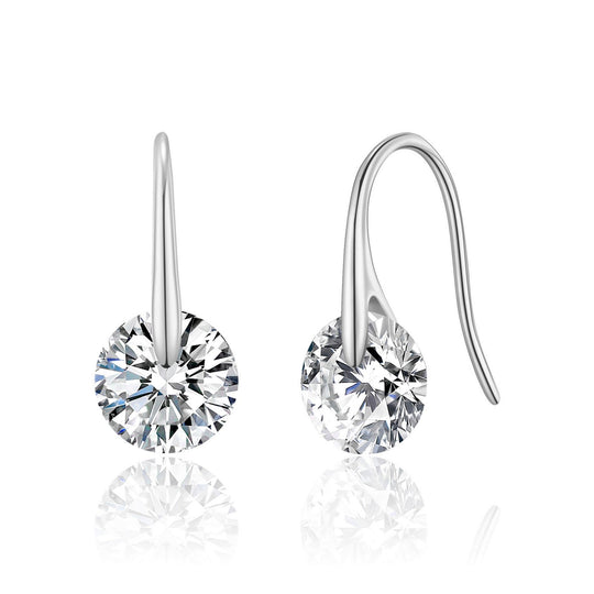 Silver Plated Atlas Earrings Created with Zircondia® Crystals - Philip Jones Jewellery
