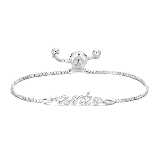 Silver Plated Auntie Bracelet Created with Zircondia® Crystals - Philip Jones Jewellery
