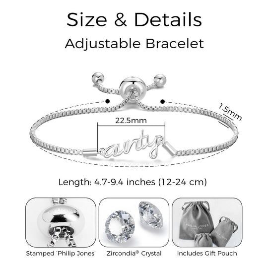 Silver Plated Aunty Bracelet Created with Zircondia® Crystals - Philip Jones Jewellery