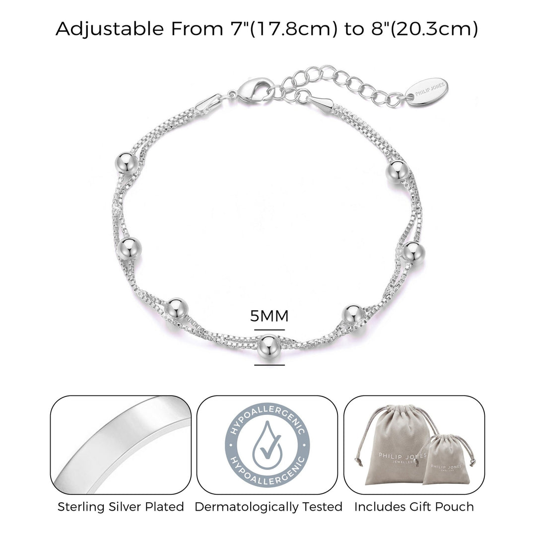 Silver Plated Ball Bracelet - Philip Jones Jewellery