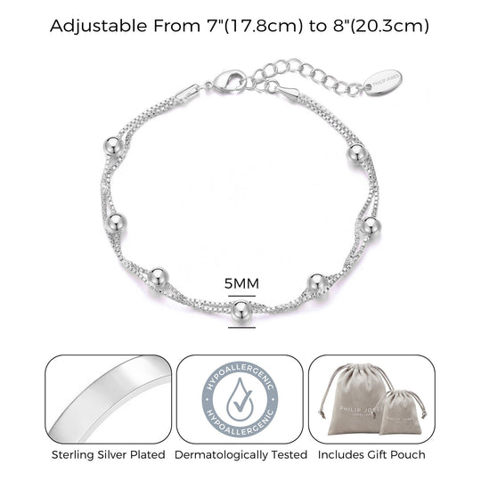 Silver Plated Ball Bracelet - Philip Jones Jewellery