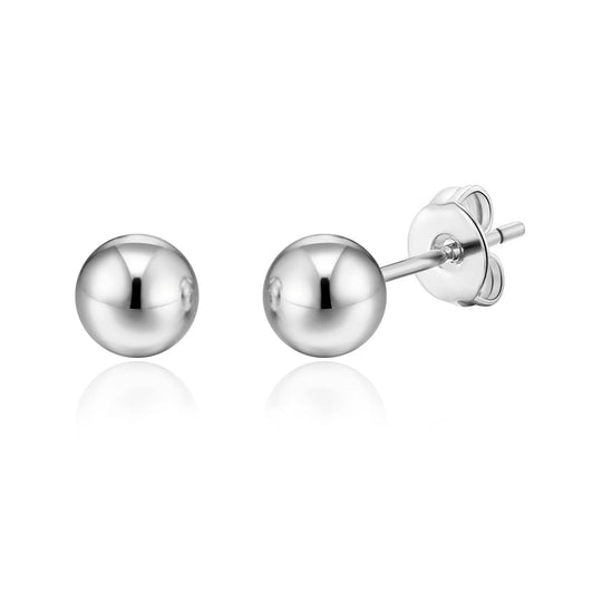 Silver Plated Ball Stud Earrings - Philip Jones Jewellery
