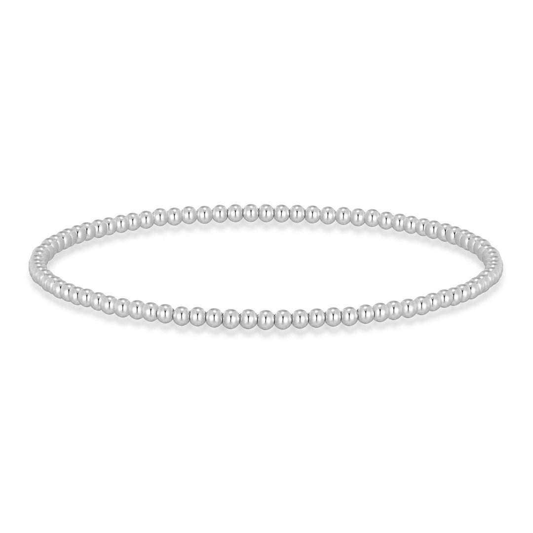 Silver Plated Beaded Stretch Bracelet - Philip Jones Jewellery