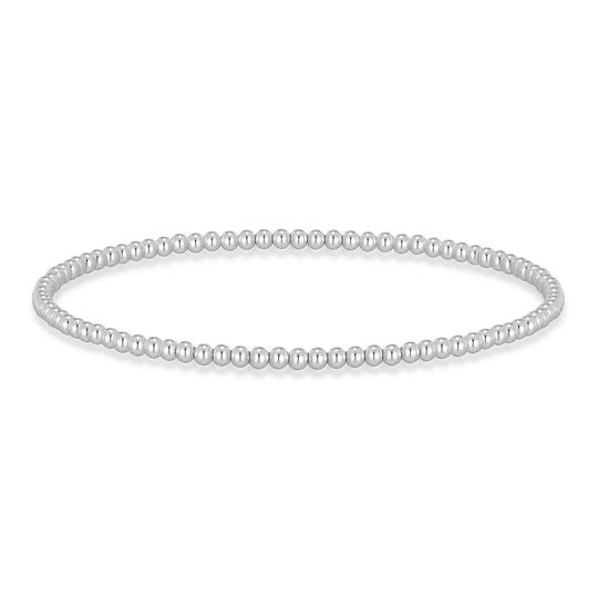 Silver Plated Beaded Stretch Bracelet - Philip Jones Jewellery