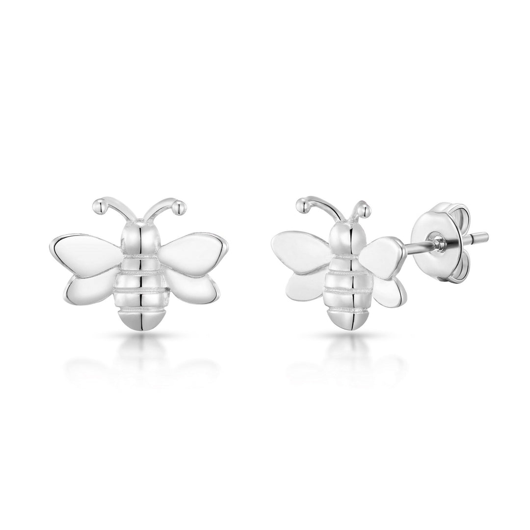 Silver Plated Bumble Bee Earrings - Philip Jones Jewellery