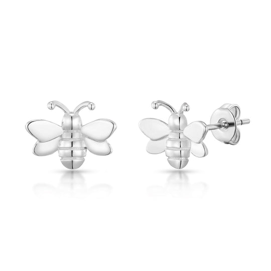 Silver Plated Bumble Bee Earrings - Philip Jones Jewellery