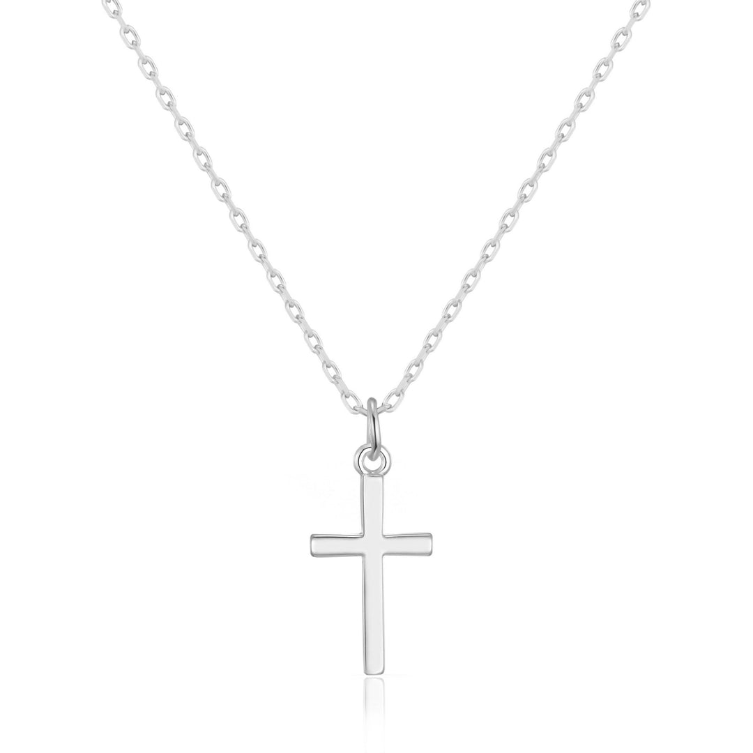 Silver Plated Cross Necklace - Philip Jones Jewellery