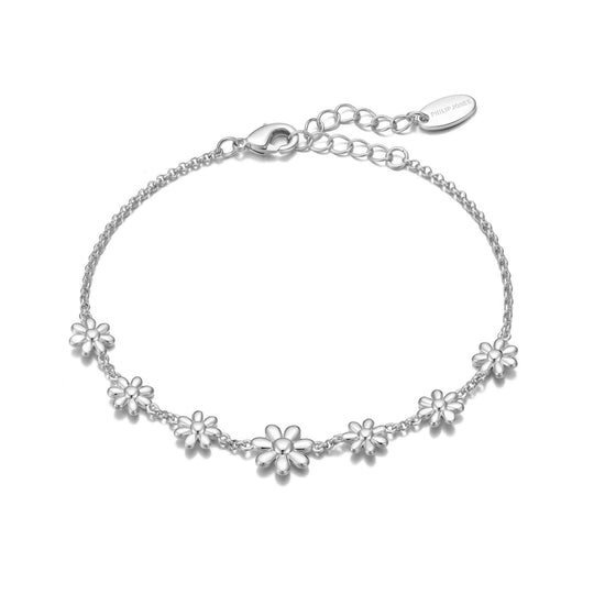 Silver Plated Daisy Bracelet - Philip Jones Jewellery