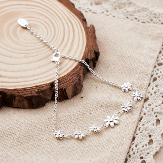 Silver Plated Daisy Bracelet - Philip Jones Jewellery