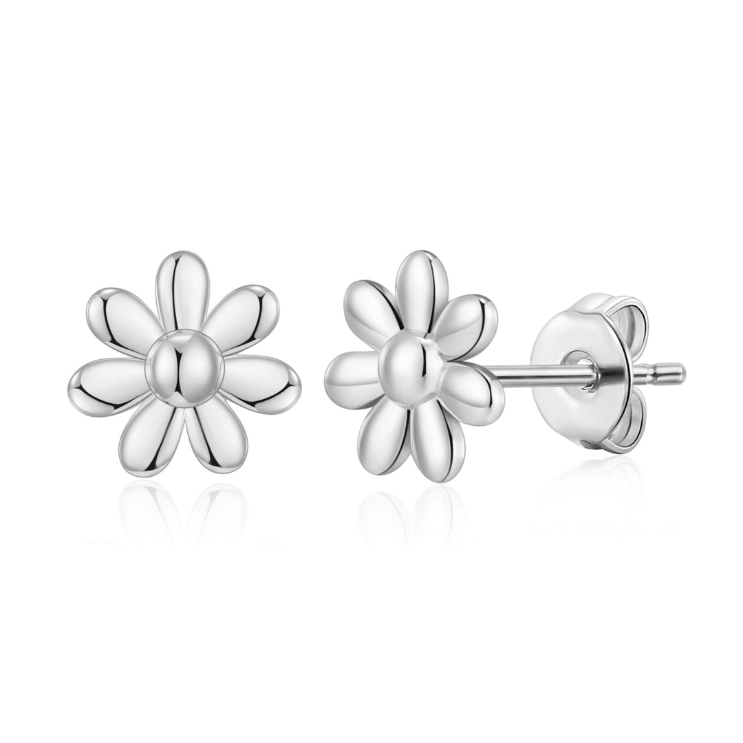 Silver Plated Daisy Earrings - Philip Jones Jewellery