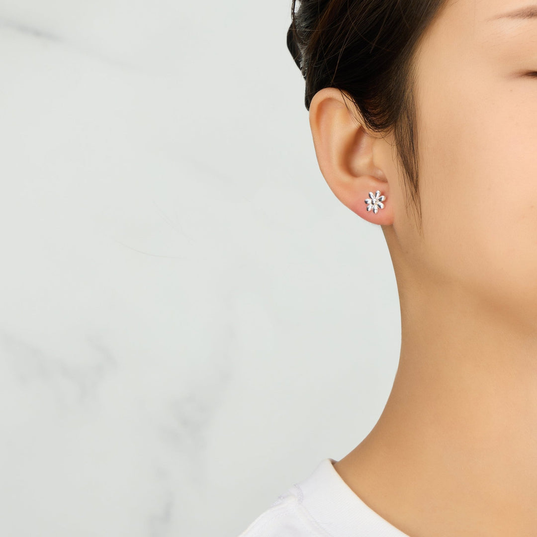 Silver Plated Daisy Earrings - Philip Jones Jewellery