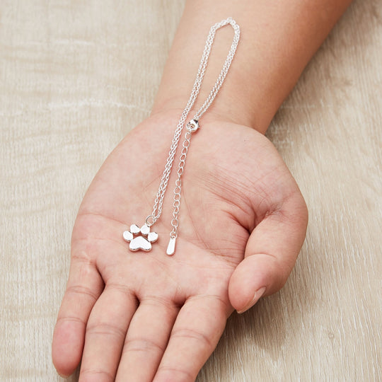 Silver Plated Dog Paw Necklace - Philip Jones Jewellery