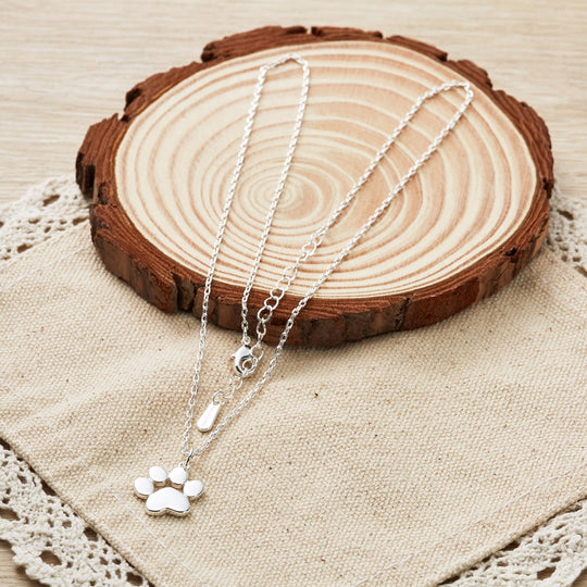 Silver Plated Dog Paw Necklace - Philip Jones Jewellery