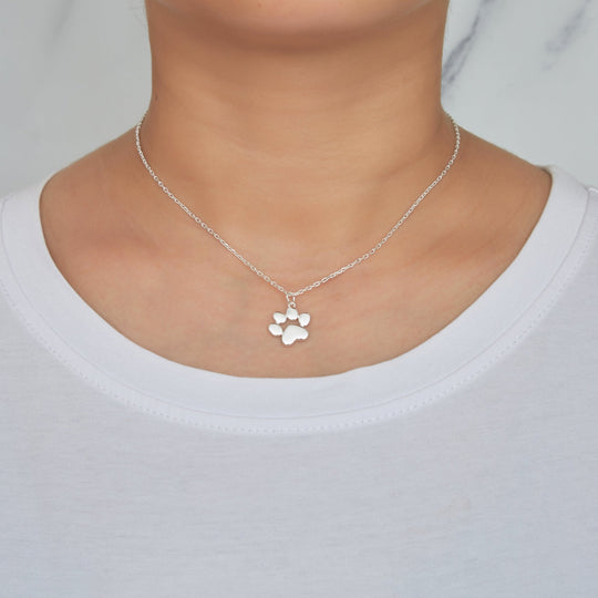 Silver Plated Dog Paw Necklace - Philip Jones Jewellery