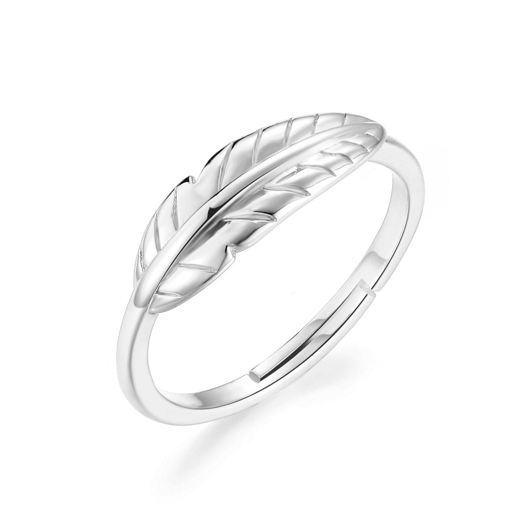 Silver Plated Feather Ring - Philip Jones Jewellery