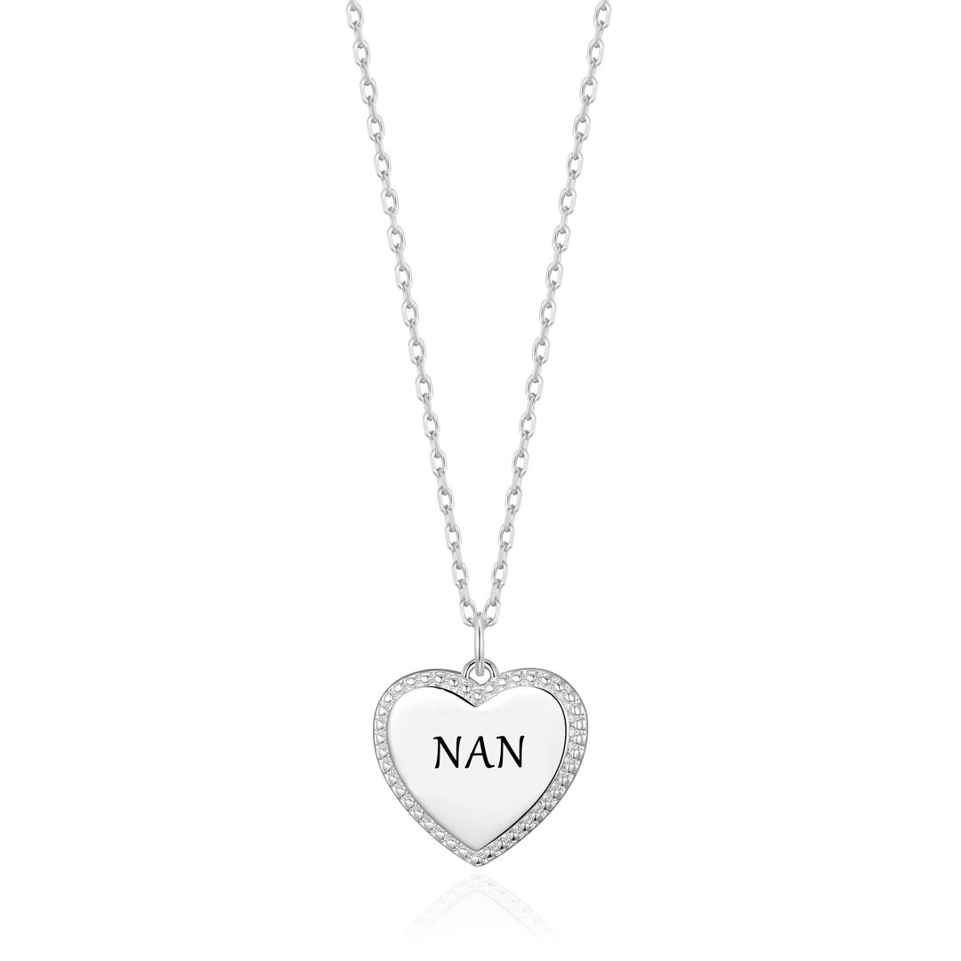 Silver Plated Filigree Heart Nan Necklace - Philip Jones Jewellery