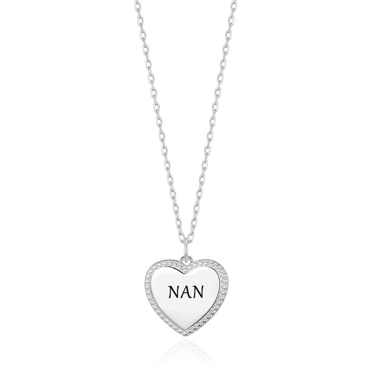 Silver Plated Filigree Heart Nan Necklace - Philip Jones Jewellery