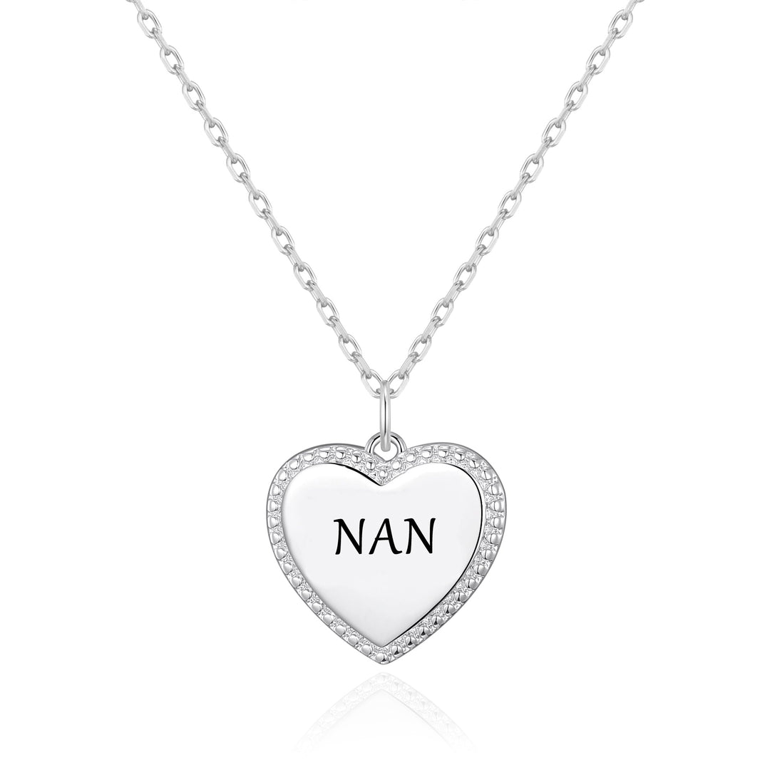 Silver Plated Filigree Heart Nan Necklace - Philip Jones Jewellery