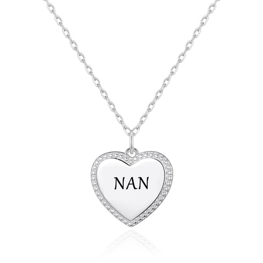 Silver Plated Filigree Heart Nan Necklace - Philip Jones Jewellery