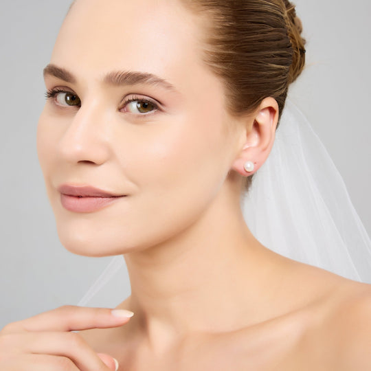 Silver Plated Freshwater Pearl Bridal Earrings - Philip Jones Jewellery