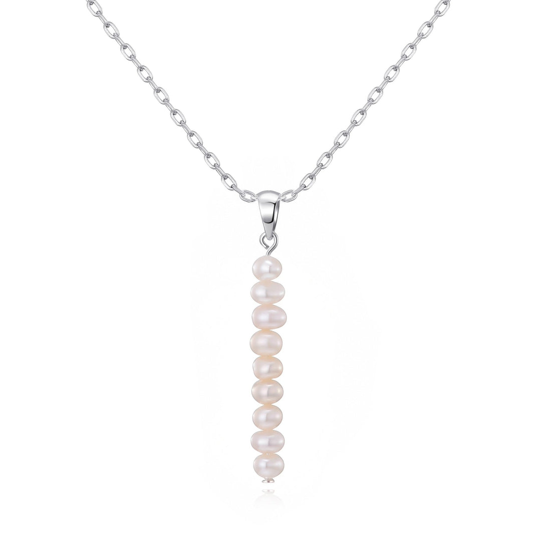 Silver Plated Freshwater Pearl Drop Necklace - Philip Jones Jewellery