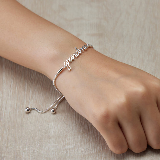 Silver Plated Grandma Bracelet Created with Zircondia® Crystals - Philip Jones Jewellery
