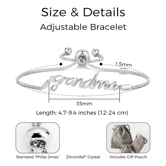 Silver Plated Grandma Bracelet Created with Zircondia® Crystals - Philip Jones Jewellery
