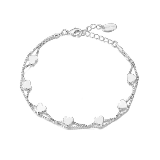 Silver Plated Heart Bracelet - Philip Jones Jewellery