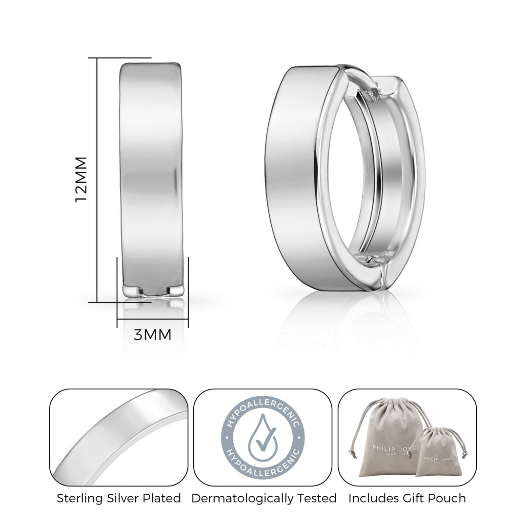 Silver Plated Huggie Earrings - Philip Jones Jewellery