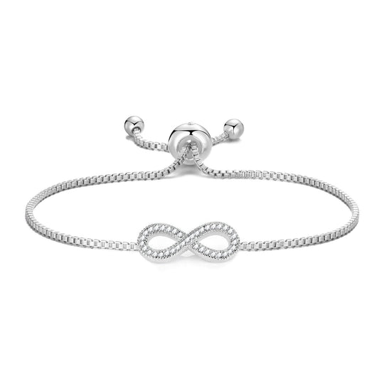 Silver Plated I Couldn't Say I Do Without You Infinity Friendship Bracelet with Zircondia® Crystals - Philip Jones Jewellery