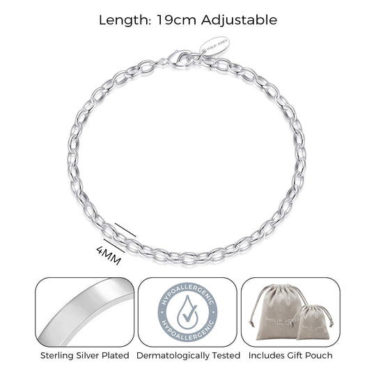 Silver Plated Link Chain Bracelet - Philip Jones Jewellery