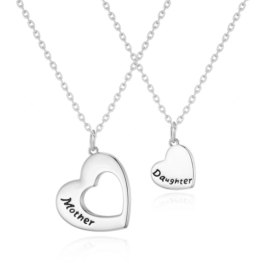 Silver Plated Mother and Daughter Necklace Set with Quote Card - Philip Jones Jewellery
