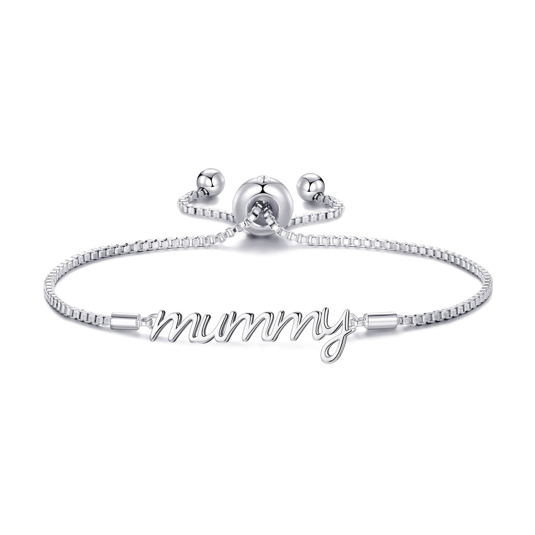 Silver Plated Mummy Bracelet Created with Zircondia® Crystals - Philip Jones Jewellery