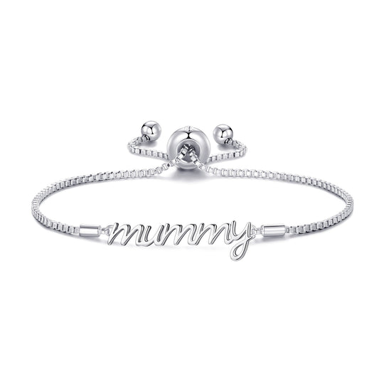 Silver Plated Mummy Bracelet Created with Zircondia® Crystals - Philip Jones Jewellery