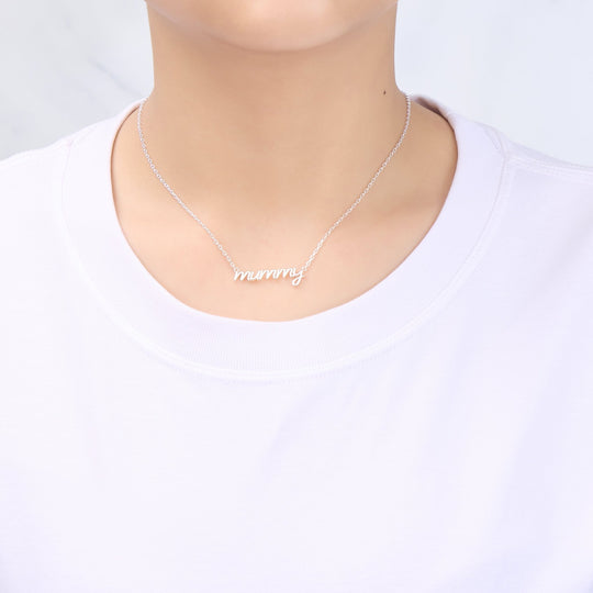 Silver Plated Mummy Necklace - Philip Jones Jewellery