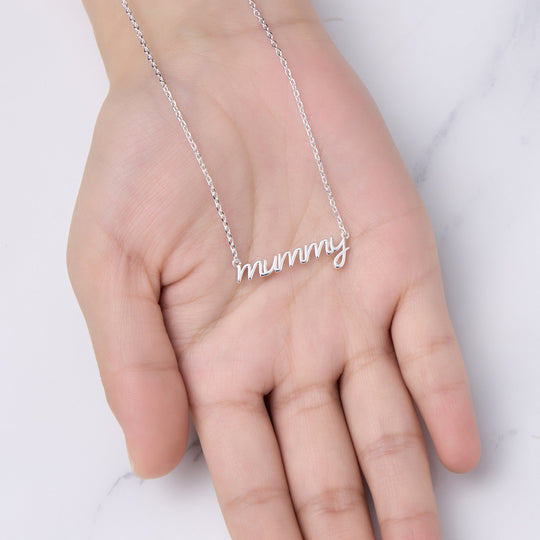 Silver Plated Mummy Necklace - Philip Jones Jewellery