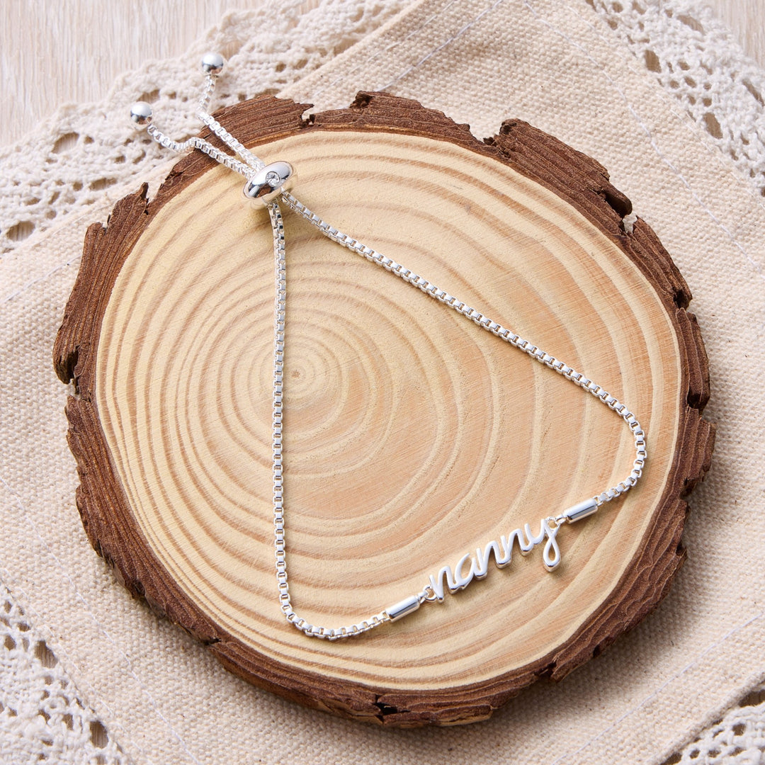 Silver Plated Nanny Bracelet Created with Zircondia® Crystals - Philip Jones Jewellery