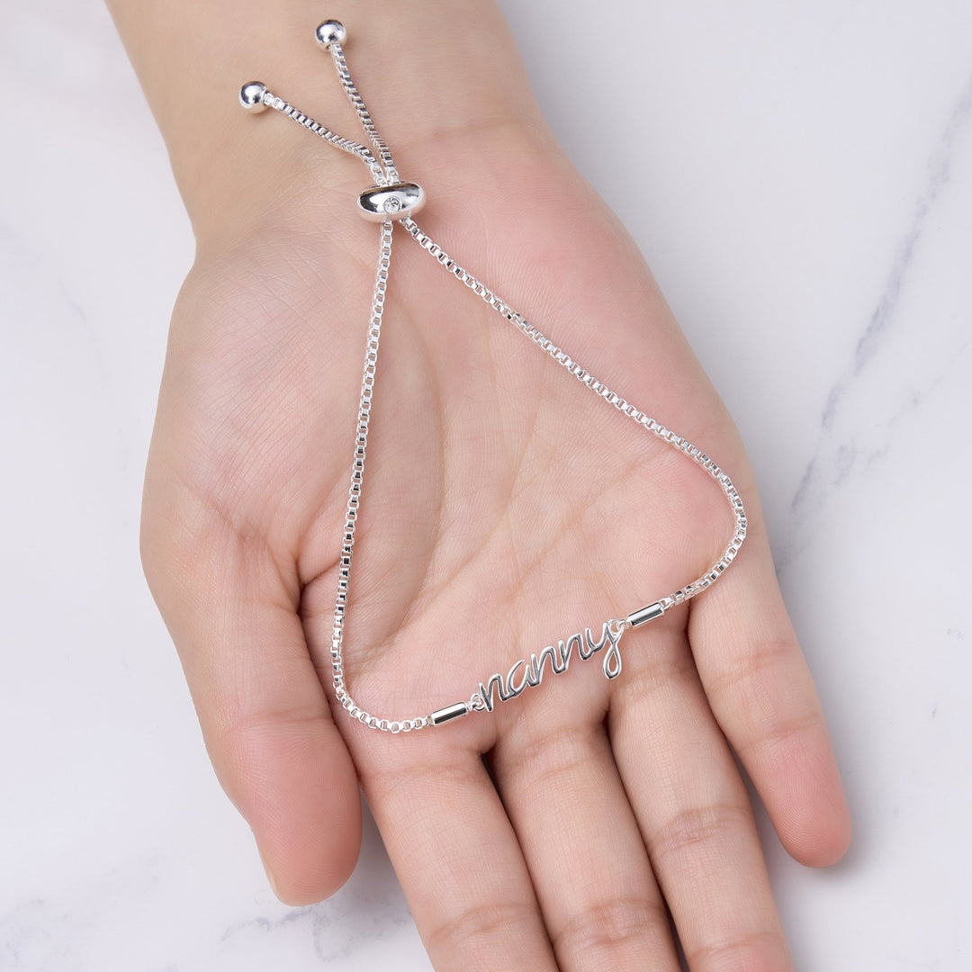 Silver Plated Nanny Bracelet Created with Zircondia® Crystals - Philip Jones Jewellery
