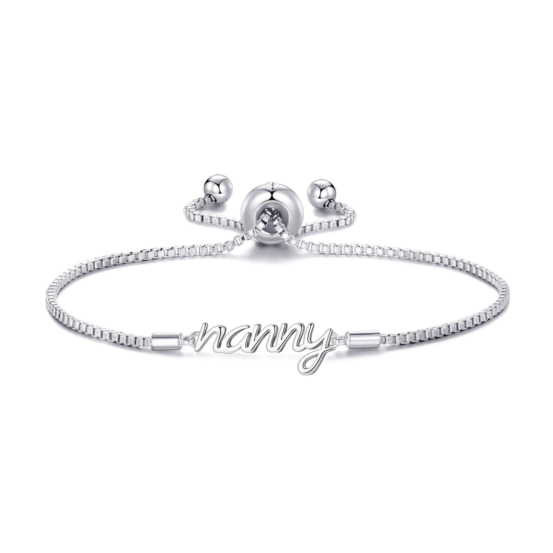 Silver Plated Nanny Bracelet Created with Zircondia® Crystals - Philip Jones Jewellery