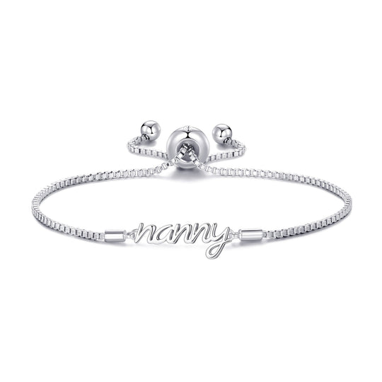 Silver Plated Nanny Bracelet Created with Zircondia® Crystals - Philip Jones Jewellery