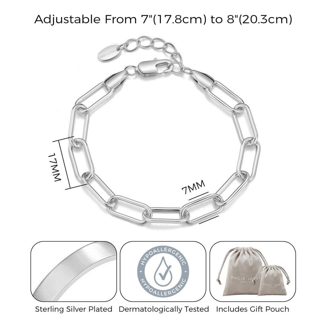 Silver Plated Paperclip Bracelet - Philip Jones Jewellery