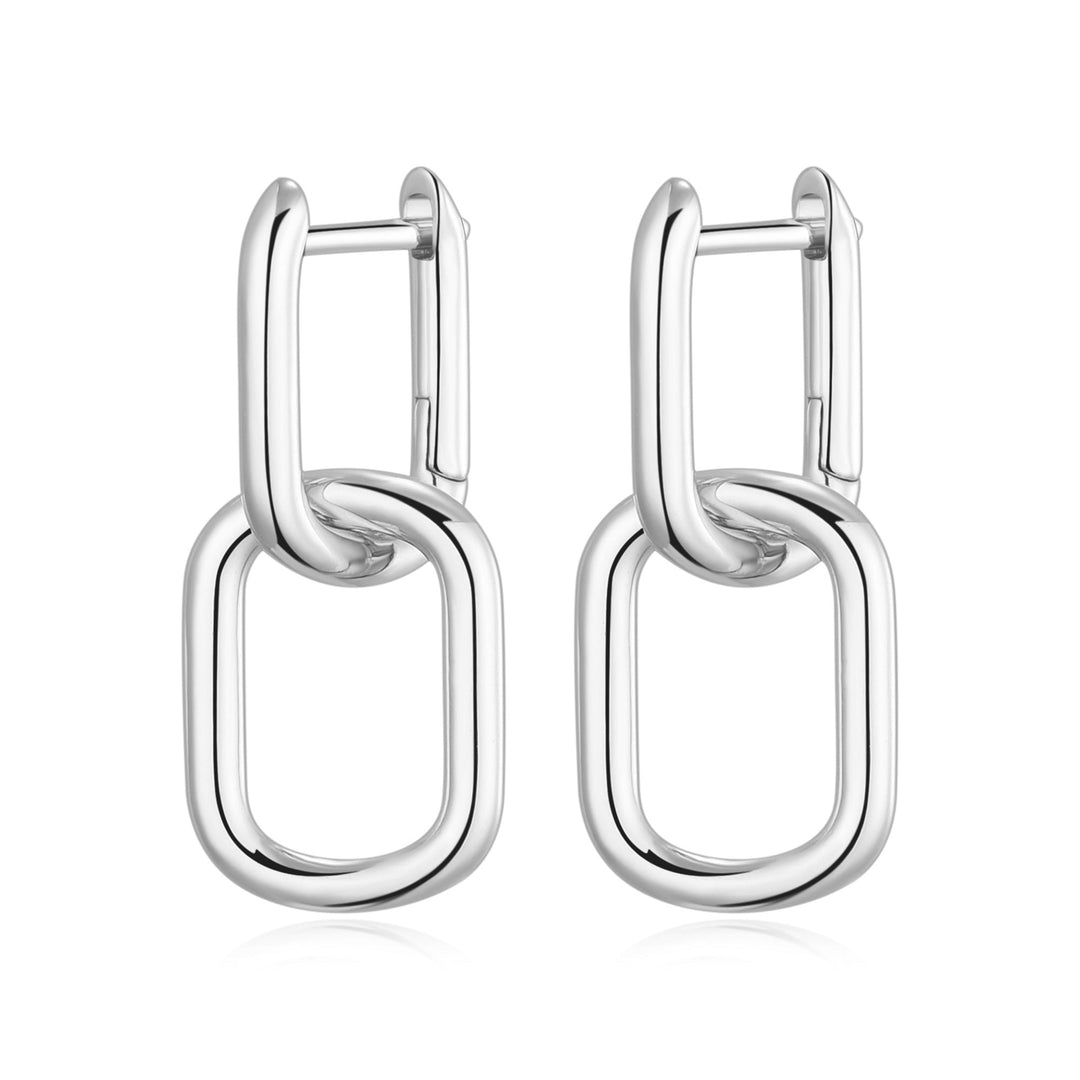 Silver Plated Paperclip Earrings - Philip Jones Jewellery