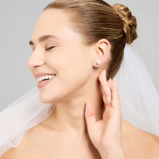 Silver Plated Pearl Clip On Bridal Earrings - Philip Jones Jewellery