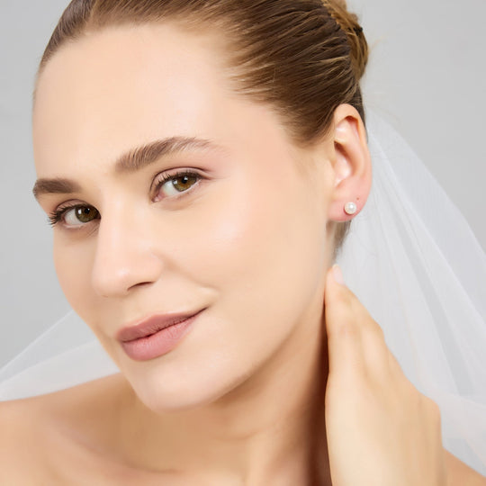 Silver Plated Shell Pearl Bridal Earrings - Philip Jones Jewellery