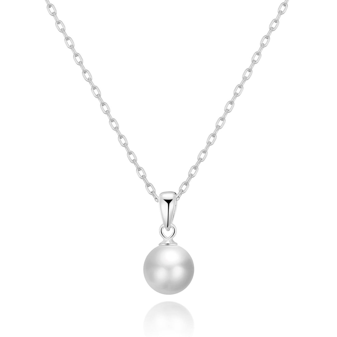 Silver Plated Shell Pearl Necklace - Philip Jones Jewellery