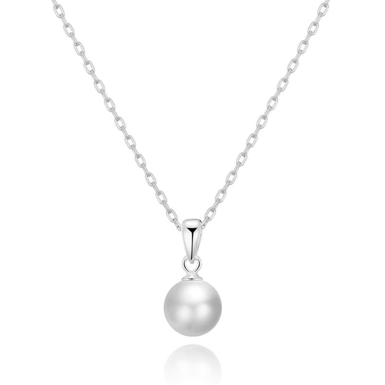 Silver Plated Shell Pearl Necklace - Philip Jones Jewellery
