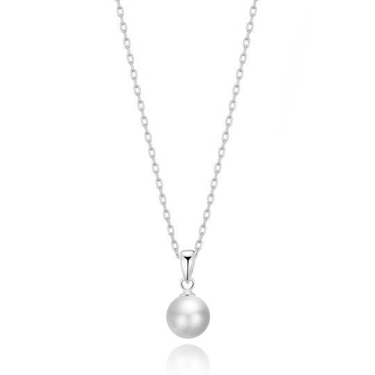 Silver Plated Shell Pearl Necklace - Philip Jones Jewellery