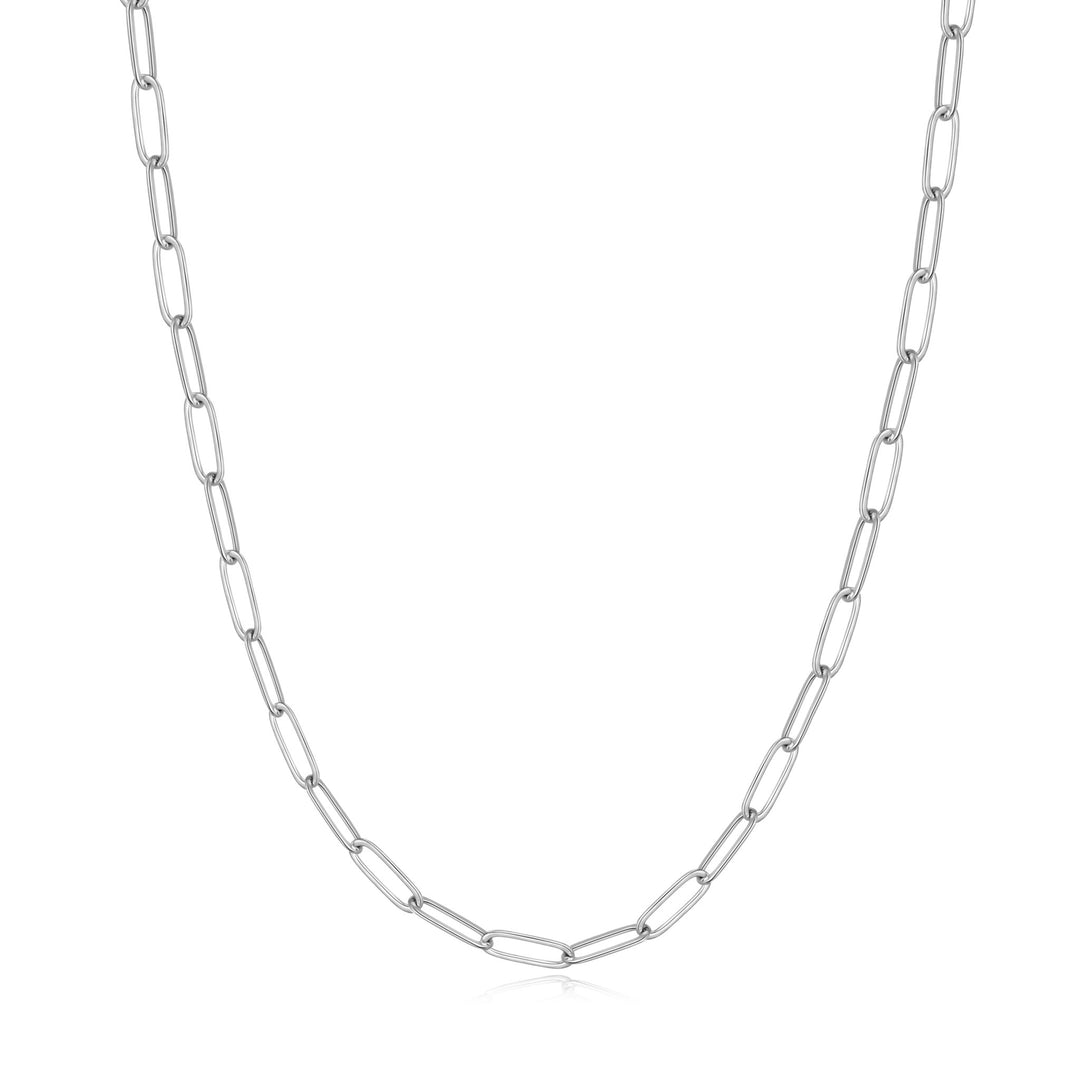 Silver Plated Small Link Paperclip Necklace - Philip Jones Jewellery